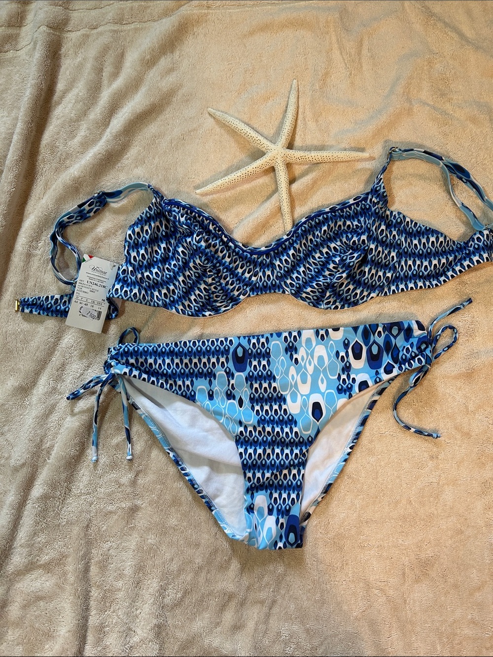 NWT Blue Patterned Two-Piece Bikini Set